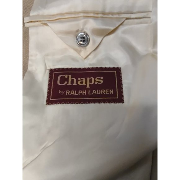 Vintage Ralph Lauren Chaps Tan Sports Suit Jacket Blazer 42 Short Union Made - Picture 7 of 11